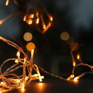 shallow focus photography of string lights