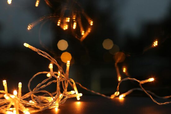 shallow focus photography of string lights